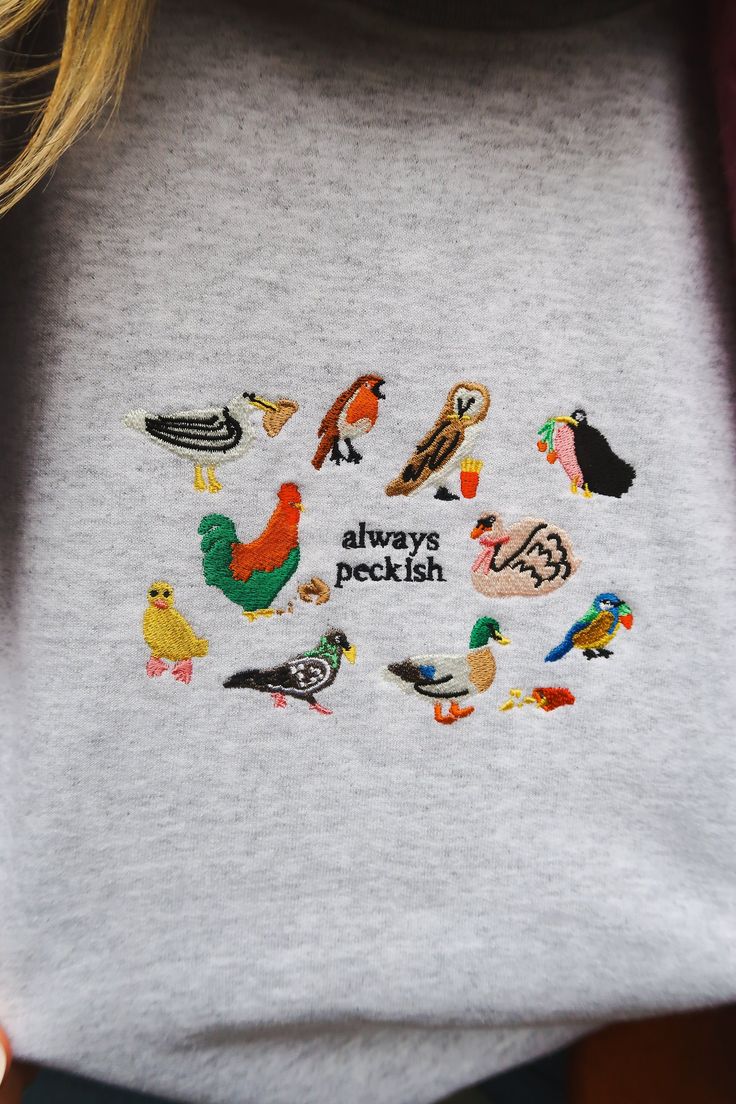 Diy Sweatshirt Designs, Embroided Sweatshirt, Happy Embroidery, Cool Sweatshirts, W Pictures, Gift Guide Design, Types Of Aesthetics, Cool Dude, Clothing Wishlist