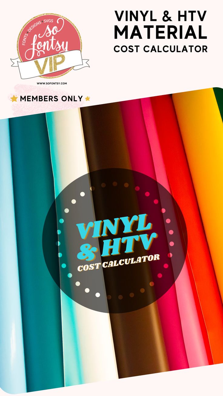 an ad for vinyl and htv cost calculator with the logo on it