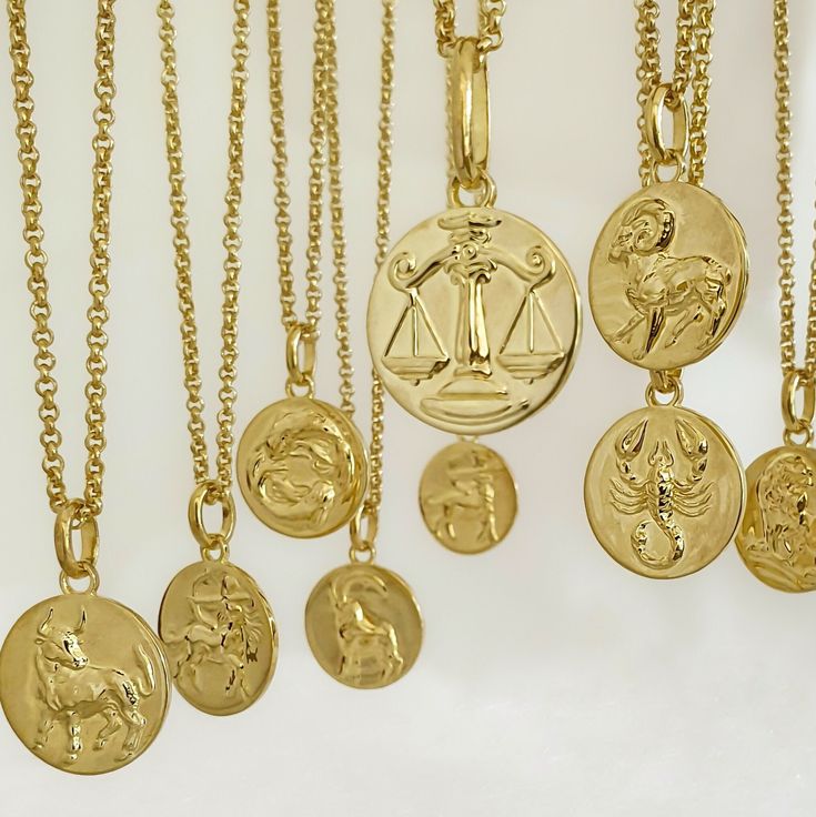 If you're looking for the perfect statement piece to surprise your mom, look no further than our zodiac coin pendant. Featuring a minimalist zodiac medallion made into 22mm gold vermeil coin and hand carved animal, this necklace art jewelry is unlike anything else on the market. The zodiac necklace gold is an astrology necklace that conveys a powerful message and will make a great addition to any jewelry collection. Our zodiac coin pendant makes the perfect personalized gift, offering both style Zodiac Sign Amulet Jewelry As A Gift, Spiritual Zodiac Sign Medallion Jewelry, Circle Coin Pendant Charm Necklace Gift, Round Medallion Necklace With Charms As Gift, Round Medallion Necklace With Charms For Gifts, Circular Coin Pendant Charm Necklace For Gift, Circular Coin Pendant Charm Necklace Gift, Round Disc Coin Pendant Jewelry Gift, Round Coin Pendant Charm Necklace As Gift