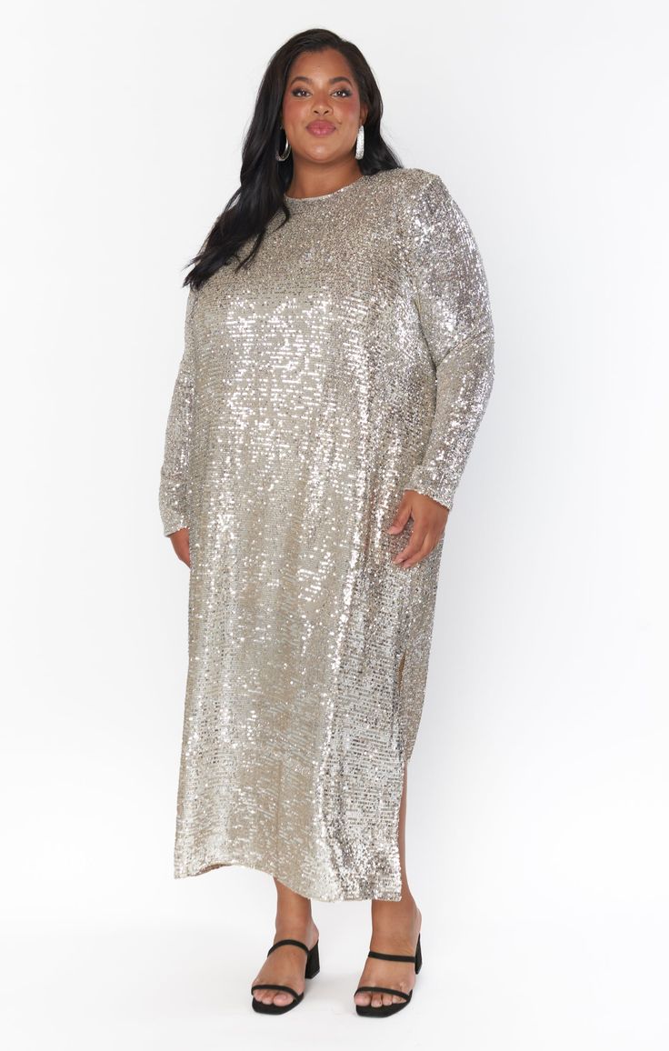 Maddison Dress ~ Platinum Sequins – Show Me Your Mumu White Bachelorette Party Outfit, Wedding Rehearsal Dinner Dress, White Bridal Shower Dress, White Bachelorette, Maternity Dress Outfits, Elegant Wedding Guest Dress, Long Sequin Dress, Going Out Dress, Bachelorette Party Outfit