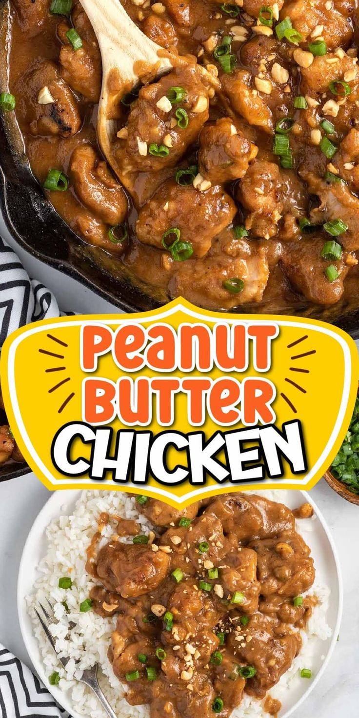 the cover of peanut butter chicken is shown