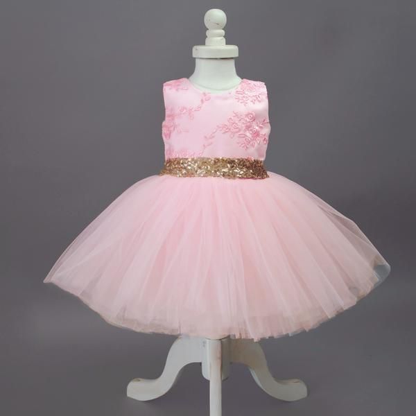 Princess Aisha Dress (Pink & Gold) - Itty Bitty Toes  - 5 Fluffy Layers, Pink Tulle Skirt, Sequin Bow, Pink Tulle, Children Clothes, Gold Sequin, Tutu Skirt, Itty Bitty, Lace Back