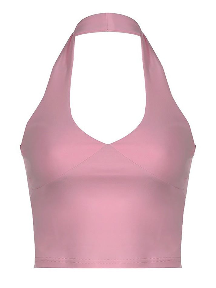 ⚡Buy 2024 Halter V-Neck Plain Slim-Fit Crop Tank Top Pink S under $12.00 in Tops&Tees at AnotherChill.com Online. Style: Casual, Street, Y2K, Sexy, Sweet. Fabric Content: Polyester Blend. Fit Type: Slim fit. Neckline: V Neck. Sleeve Length: Sleeveless. ✓2024 S/S OUTFITS. Check reviews and buy Halter V-Neck Plain Slim-Fit Crop Tank Top today. Solid V-neck Halter Top For Summer, Seamless V-neck Party Tops, Seamless V-neck Halter Top For Summer, Solid Stretch V-neck Halter Top, Spring V-neck Halter Top With Built-in Bra, Chic Fitted Triangle Top, Solid Color Fitted V-neck Halter Top, Chic V-neck Halter Top, Fitted Seamless V-neck Halter Top