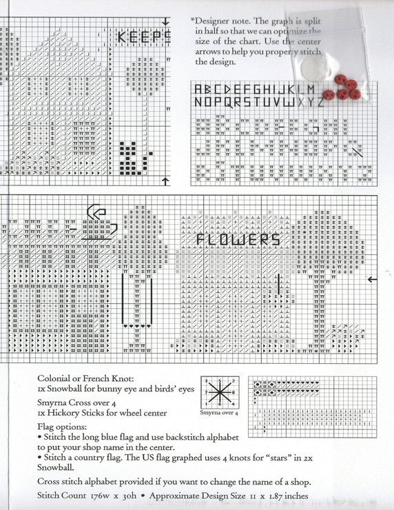 a cross stitch pattern with instructions to make it