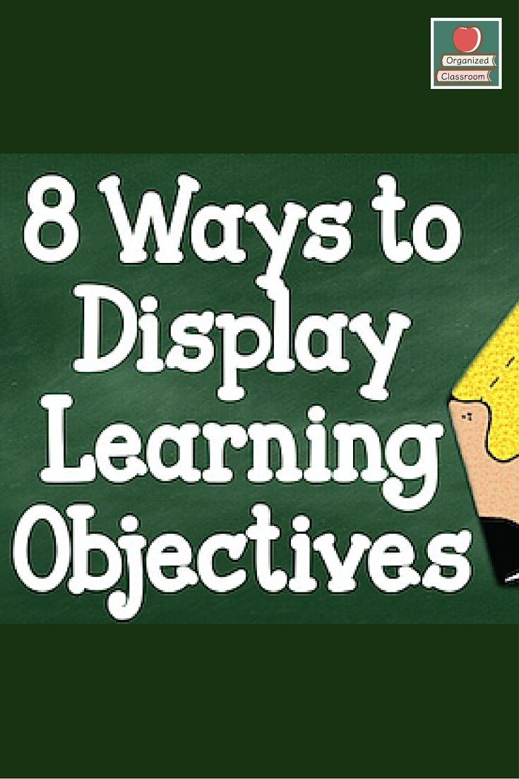 a blackboard with the words 8 ways to display learning objects