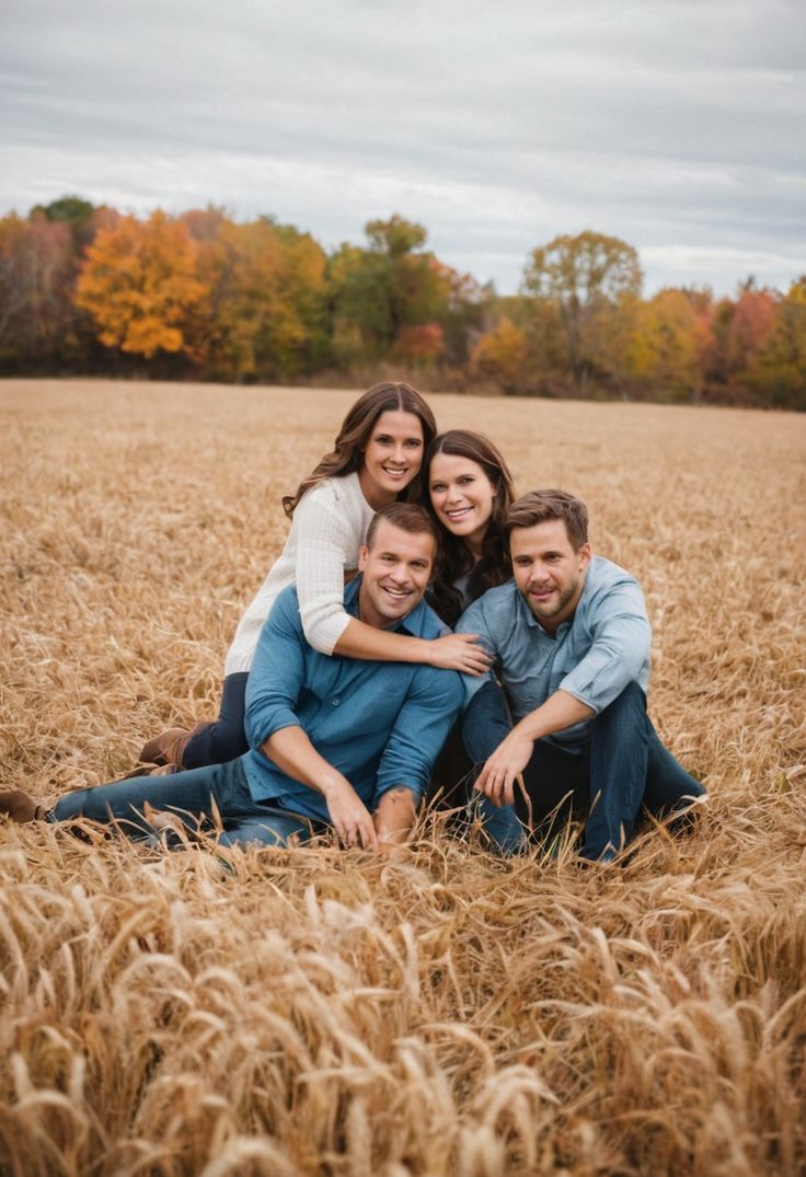 A joyful image showcasing fall family photo ideas, capturing moments of love and laughter amidst the autumn scenery. Preserve your family's special bond with these picture-perfect suggestions for your fall memories! 🍁👨‍👩‍👧‍👦📸🍂 Family Fall Photoshoot Poses, Fall Family Picture Poses, Family Fall Pics, Outdoor Fall Family Photo Ideas, Outdoor Family Photos Fall, Fall Photoshoot Family, Colorful Backdrop, Fam Photos, Fall Family Fun