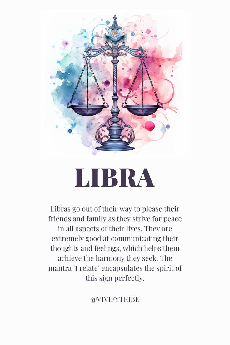 the libra zodiac sign with watercolor paint splatters and text on it