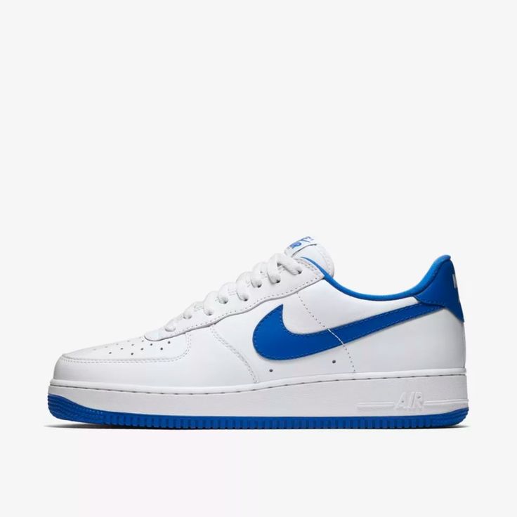 The Air Force 1 Low That Started It All Is Back. Featuring A Traditional Leather Build, This Reissue Comes To Life In Classic Fashion With White And Royal Hues Featured Via Traditional Colorblocking. Classic Nike Air Branding Is Printed At The Heel, Nodding Back To The Af1's Original Design Language. - All Items Are Pre-Loved Unless Stated As New Or New With Tags - Nwt. - We Try To Call Out Any Issues Or Flaws We See But We Are Imperfect Too And Sometimes Miss Things That May Be Small. - We Usua Casual Nike Air Force 1 White With Contrast Sole, Casual Nike Air Force 1 With Contrast Sole, White High-top Nike Air Force 1 With Contrast Sole, Nike Air Force 1 White With Contrast Sole, White Nike Air Force 1 With Contrast Sole, Blue Classic Synthetic Sneakers, Classic Blue Synthetic Sneakers, Casual Blue Nike Air Force 1 With Rubber Sole, Classic Blue Sneakers With Laces