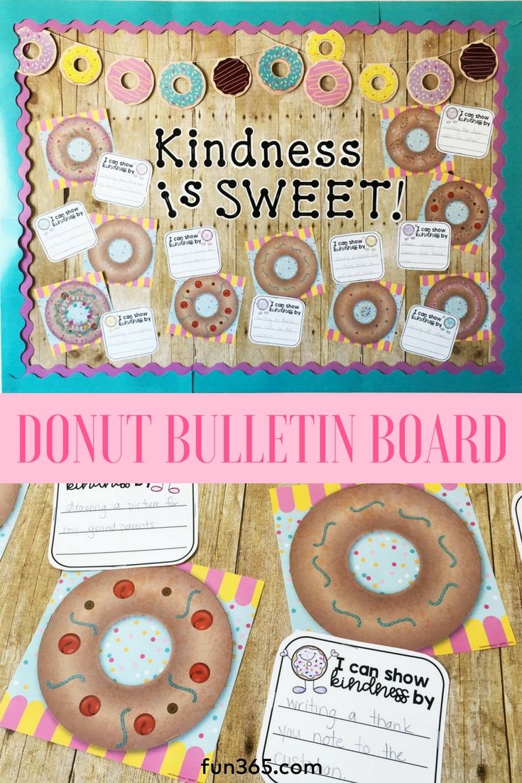 a bulletin board with doughnuts on it and the words, don't bulletin board