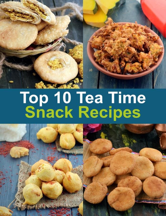 the top ten tea time snack recipes are displayed on a table with other snacks and desserts