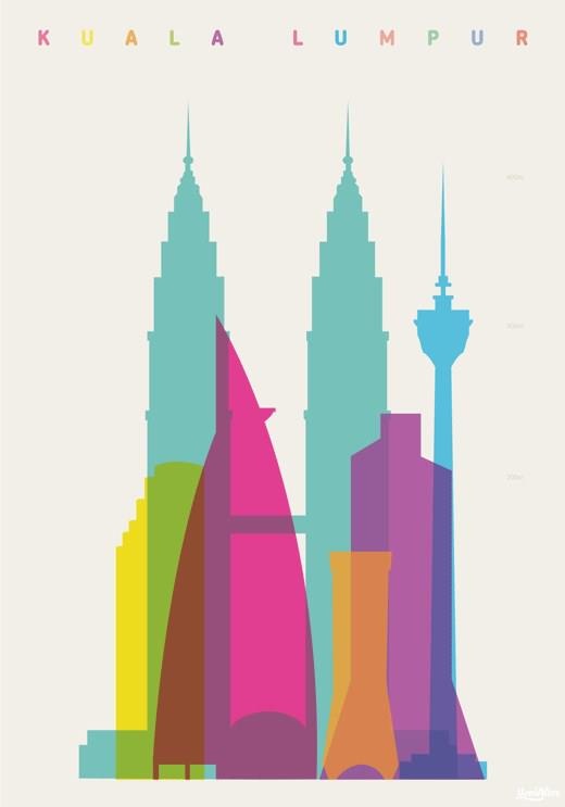 an image of a city skyline with the words kuala lumpur on it