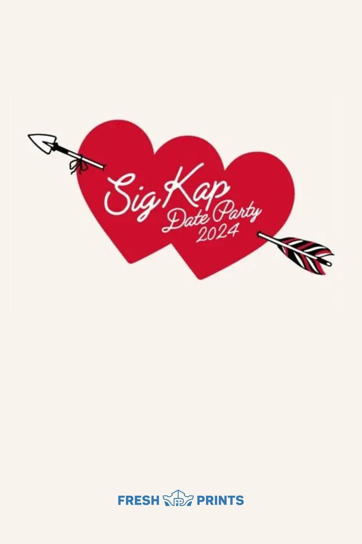 two red hearts with an arrow in the middle that says, stay kap don't