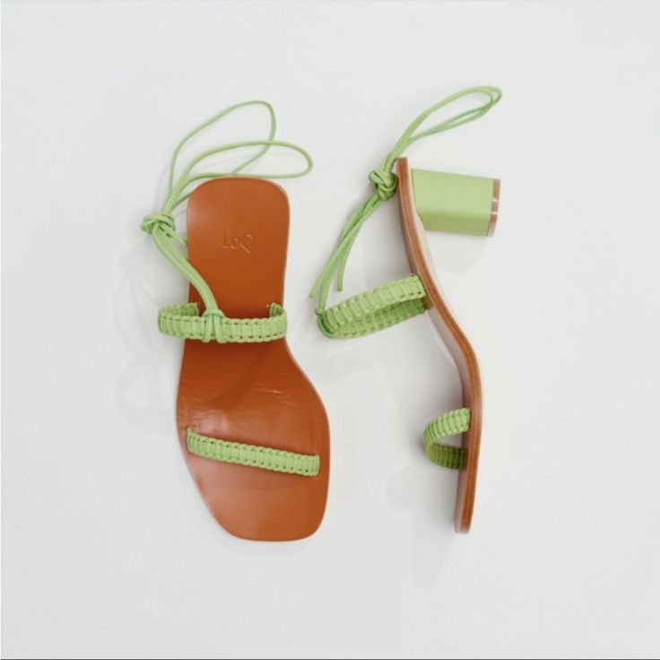 New Loq Leona Sandals In Pomelo Green Eusize 38 * Goatskin Leather And Lining * Double Lattice-Weave Straps * Removable Wraparound Strap * Strappy Silhouette * Block Heel * Tie At Ankle * Open Toe * Rubber Heel Patch At Leather Sole Brand New In Box. Comes From Smoke Free Home. No Try Ons, Trades Or Holds. Tags: Trendy Trending Aesthtic Blogger Paloma Wool Loq Lemaire Reformation Cult Gaia Malone Souliers Staud Amina Muaddi Shopbop Garmentory Ssense Dear Frances By Far Neous Paris Texas Maje San Chic Leather Lace-up Sandals With Low Heel, Sandals With Branded Heel Counter For Summer Vacation, Summer Lace-up Block Heel Sandals With Heel Loop, Summer Leather Lace-up Sandals With Stacked Heel, Leather Lace-up Sandals With Block Heel For Beach, Summer Lace-up Sandals With Low Stacked Heel, Summer Leather Heels With Heel Strap, Leather Lace-up Sandals With Open Heel For Spring, Chic Leather Lace-up Sandals For Summer