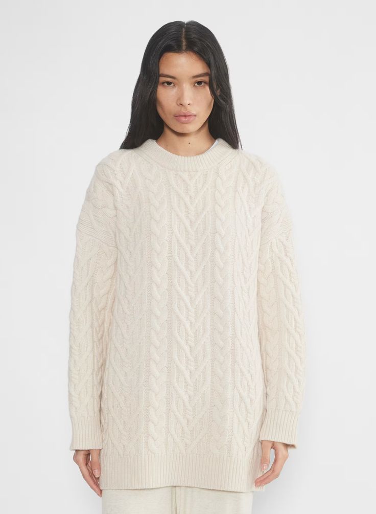 NOURISH MERINO WOOL SWEATER | Aritzia Icelandic Wool Sweaters, Sweater Aritzia, Sweater Trends, Free People Clothing, Oversized Knitted Sweaters, Long Sleeve Pullover Sweater, Knit Tunic, Merino Wool Sweater, Free People Sweater