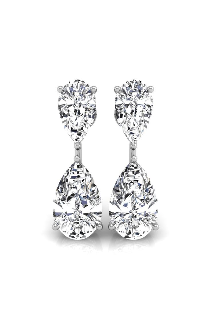 Pear Cut Moissanite Two Stone Diamond Earrings for Her Gia Certified Diamond White Teardrop Earrings, Luxury Gia Certified Pear-shaped Diamond Earrings, Timeless Pear-shaped Diamond Earrings For Formal Occasions, Gia Certified Drop Diamond Earrings For Formal Occasions, Gia Certified Pear Shaped Formal Earrings, Pear-shaped Diamond Earrings For Formal Events, Luxury Pear-shaped Bridal Earrings For Formal Occasions, Formal Pear-shaped Brilliant Cut Earrings, White Gold Pear-shaped Diamond Earrings For Formal Occasions