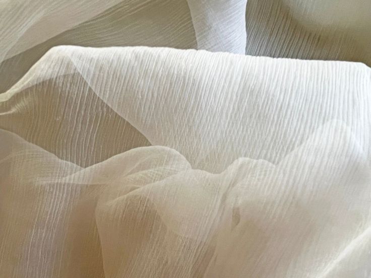 Crinkle Silk Chiffon - Sheer White - 110cm wide x 1 metre length.  Perfect for dyeing and dimensional embroidery textile work.  Excellent for clothing.  Mauve photo shows how sheer the chiffon is. Dimensional Embroidery, Waltz, Silk Ribbon, Silk Chiffon, Parfait, Chiffon, Display Homes, Textiles, Purses And Bags