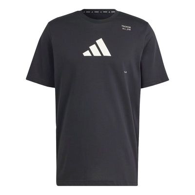 adidas Black Aeroready All-Gym Category Graphic T-shirt Asia Sizing 'Black' IT1497 Adidas Sportswear T-shirt For Gym, Sportswear T-shirt With Three Stripes For Workout, Black Training T-shirt With Logo Print, Adidas Athleisure T-shirt With Three Stripes, Adidas Logo Athletic Fit Short Sleeve Activewear, Adidas Activewear With Athletic Fit And Short Sleeve, Workout T-shirt With Adidas Branding, Adidas Three Stripes Workout T-shirt, Black Adidas Logo T-shirt For Sports Season