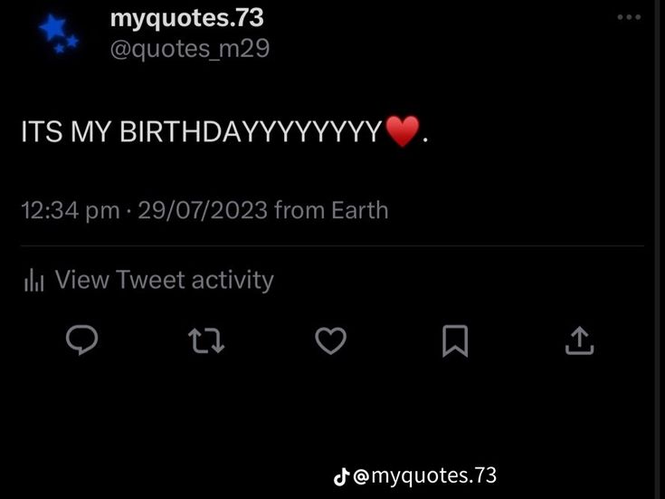 the tweet is being displayed on an iphone's screen, and it says its my birthday yy