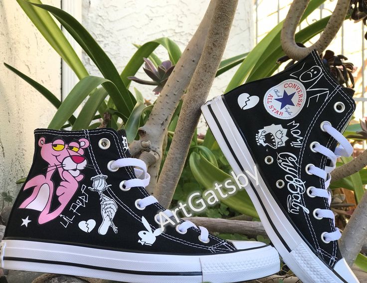 "100% Custom Hand Made Shoes. This pair is a unique piece of shoes that represent Lil Peep symbols or tattoos. \"\"\"\"\"THERE WILL BE NO RETURN OR EXCHANGE OF THESE SHOES DUE TO THE REASON THEY ARE MADE TO ORDER AND CUSTOM MADE FOR THAT SPECIFIC CUSTOMER\"\"\"\"\" \"\"\"\"CONVERSE SHOES RUN HALF AND 1 SIZE BIGGER THAN NORMAL SHOES\"\"\"\"\" \"\"\"\"\"\"PLEASE TRY ON SOME CONVERSE SHOES BEFORE BUYING THESE SHOES SINCE THERE WILL BE NO RETURN OR EXCHANGE WHAT SO EVER\"\"\"\"\"\" your order will b Peep Lyrics, Lil Peep Merch, 4 Lifers, Original Converse, Hand Made Shoes, Lil Peep Lyrics, Lil Tracy, Funny Shoes, Converse Custom