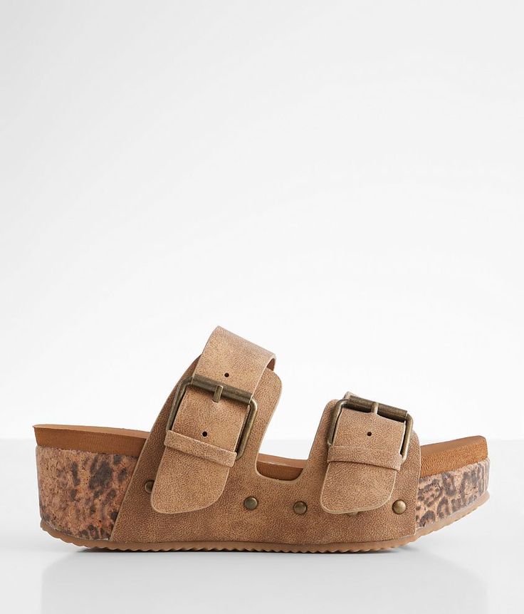 "Very G Charlotte Wedge Sandal - Brown US 6, Women's Tan Faux leather adjustable double strap studded sandal Cushioned footbed 2" cork heel with a 1 1/2" platform. All man made materials. Apparel & Accessories > Shoes" Sandal For Women, Brown Wedge Sandals, Cork Heels, Studded Sandals, Wedge Sandal, Shoes Shoes, Alternative Fashion, Wedge Sandals, Apparel Accessories