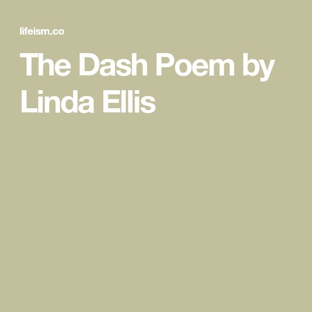 the dash poem by linda ellis