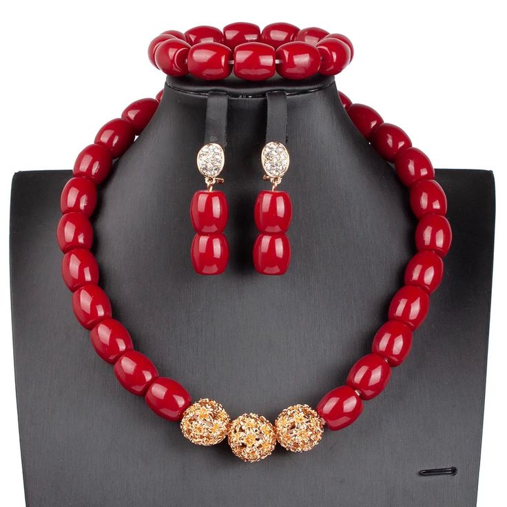 077488298-6 Elegant Red Beaded Necklace With Colorful Beads, Elegant Gold Beaded Necklaces For Parties, Elegant Party Beaded Necklaces With Gold Beads, Elegant Red Beaded Necklace, Elegant Party Gold Beaded Necklaces, Elegant Handmade Beaded Necklaces For Festivals, Traditional Adjustable Beads For Party, Festive Gold Beads Jewelry Sets, Adjustable Jewelry Sets For Party And Festivals