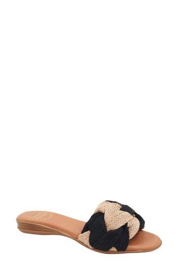 A braided strap adds bold texture to the look of this casual-chic sandal grounded by a flexible, cushioned footbed. 1" heel Featherweights™ flexible, cushioned footbed Textile upper/leather lining/synthetic sole Made in Spain Casual Black Woven Sandals, Black Sandals With Braided Straps For Vacation, Vacation Black Straw Sandals, Black Braided Strap Sandals For Vacation, Black Braided Sandals For The Beach, Black Woven Sandals For Vacation, Comfortable Braided Sandals, Black Braided Open Toe Sandals, Chic Sandals