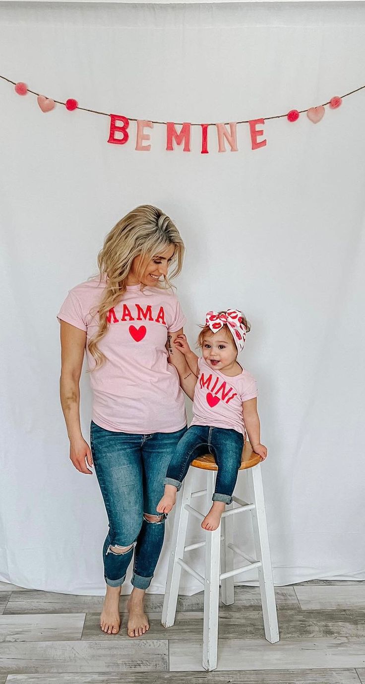 Details Mama and Mini Matching Light Pink and Red Valentines Day T-Shirt Set Link for matching sizes: https://simplystitcheddesigns.com/products/mini-light-pink-and-red-valentines-day-t-shirt-or-bodysuit Perfect for mommy daughter duos! Adult sizes are a short sleeve t-shirt Size newborn-18 months is a bodysuit style This bodysuit style is perfect for infant and toddlers alike, ensuring a secure and comfortable fit during playtime and beyond. Size 2T- Youth XL is a t-shirt style These tees are p Fun Red T-shirt, Cute Pink Crew Neck Top, Pink Graphic Print T-shirt For Mother's Day, Cute Pink Short Sleeve T-shirt, Pink Family Matching T-shirt With Letter Print, Family Matching Pink T-shirt With Letter Print, Pink Family Matching Graphic T-shirt, Pink Fun Cotton T-shirt, Pink Cotton Fun T-shirt