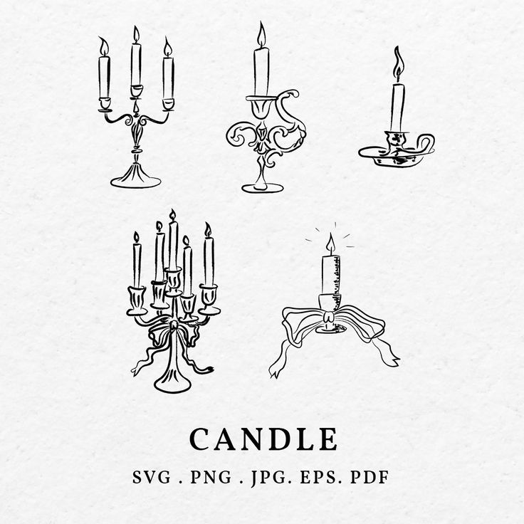 an image of candles in different shapes and sizes with the words candle svg on it