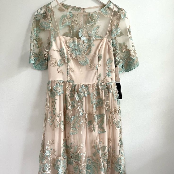 Nwt Beautiful Floral Embroidered Dress From Anthropologie. Never Been Worn, Perfect Condition. Spring Embroidered Dress For Wedding Guest, Formal Embroidered Dress With Floral Embroidery And Short Sleeves, Spring Embroidered Knee-length Lace Dress, Embroidered Lace Dress For Spring Wedding, Short Sleeve Lace Embroidered Dress For Wedding, Embroidered Lace Wedding Dress For Spring, Short Sleeve Lace Embroidered Wedding Dress, Spring Short Sleeve Lace Embroidered Dress, Spring Embroidered Short Sleeve Lace Dress