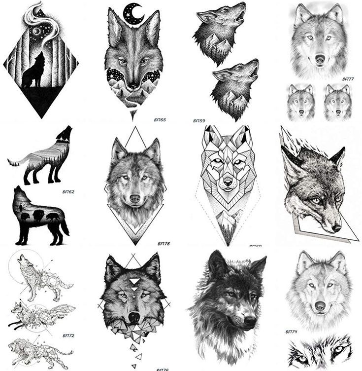 an image of wolf tattoo designs