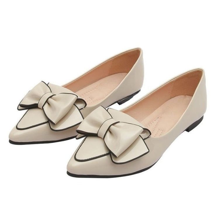 These stylish Pointed Leather Women's Shoes are perfect for a night out on the town. With its delicate bow and rhinestone detail, this shoe will make you feel glamorous and feminine. The low heel makes it comfortable to wear for an extended period of time, while the pointed toe gives you a sophisticated look. Footwear to last you a lifetime: This is a really good quality material shoe. It's made of a solid material that will last an eternity. Perfect for running, walking, and any outdoor activit Formal Slip-on Heels With Bow, Chic Closed Toe Synthetic Flats, Chic Pointed Toe Evening Flats, Elegant Pointed Toe Slip-on Flats For Party, Chic Pointed Toe Flats With Low Heel For Party, Chic Pointed Toe Slip-on Flats For Evening, Elegant Slip-on Pointed Toe Flats For Party, Chic Evening Pointed Toe Slip-on Flats, Chic Evening Slip-on Pointed Toe Flats