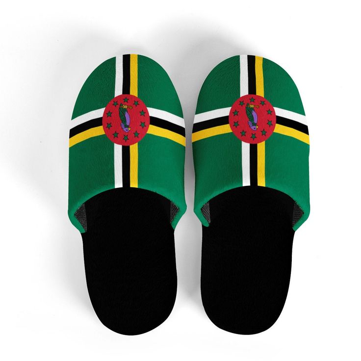 Our favorite Dominica Flag cozy house slippers are made for weekends and nights in! These closed-toe cozy slippers feature a slip-on design that allows for easy wear while also pairing well with all of your favorite relaxed outfits from shorts and joggers to suit your at-home aesthetic. This soft & cozy style also features an antislip rubber sole for easy indoor & outdoor wear. These shoes are the perfect way to end a long day or the perfect way to start a new one. You decide! Features: * Cotton Green Non-slip Slippers For Leisure, Comfy Super Soft Slippers For Leisure, Comfy Non-slip Slippers For Loungewear, Comfy Non-slip Slippers, Comfortable Indoor Slip-on Slides, Non-slip Casual Slippers For Loungewear, Casual Non-slip Slippers For Loungewear, Casual Round Toe Slippers For Loungewear, Comfortable Green Indoor Slippers