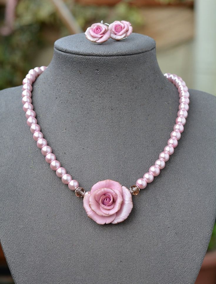 Pink Rose Necklace Pink Floral Necklace Flower Jewelry Pearl - Etsy Pink Flower-shaped Jewelry Sets For Gifts, Feminine Flower Necklaces For Wedding, Pink Floral Jewelry Sets For Gifts, Pink Flower Jewelry For Weddings, Rose Flower Pendant Necklace For Wedding, Rose Gold Roses Necklaces For Wedding, Adjustable Pink Necklace With Rose Design, Delicate Pink Necklace For Bridesmaid Gift, Rose Gold Necklaces With Roses For Wedding