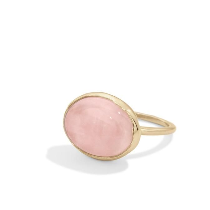 a beautiful 14k yellow gold ring with a rose quartz stone handmade in brooklyn by jewelry designer blanca monrós gómez. reclaimed gold used. Elegant Yellow Gold Moonstone Ring With Large Stone, 14k Gold Jewelry With Large Stone Ring, Elegant Domed Moonstone Gemstone Ring, Elegant Yellow Gold Ring With Large Stone, Elegant Yellow Gold Rings With Large Stone, Timeless Jewelry With Large Stone, Timeless Jewelry Ring With Large Stone, Timeless Large Stone Ring Jewelry, Elegant Rose Quartz Yellow Gold Jewelry