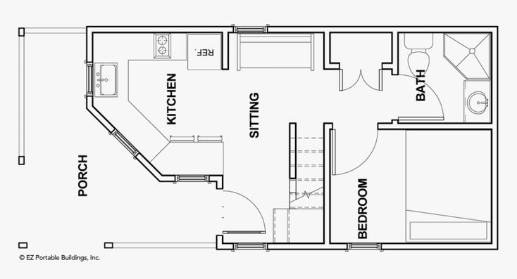 the floor plan for a two bedroom apartment with an attached kitchen and living room area