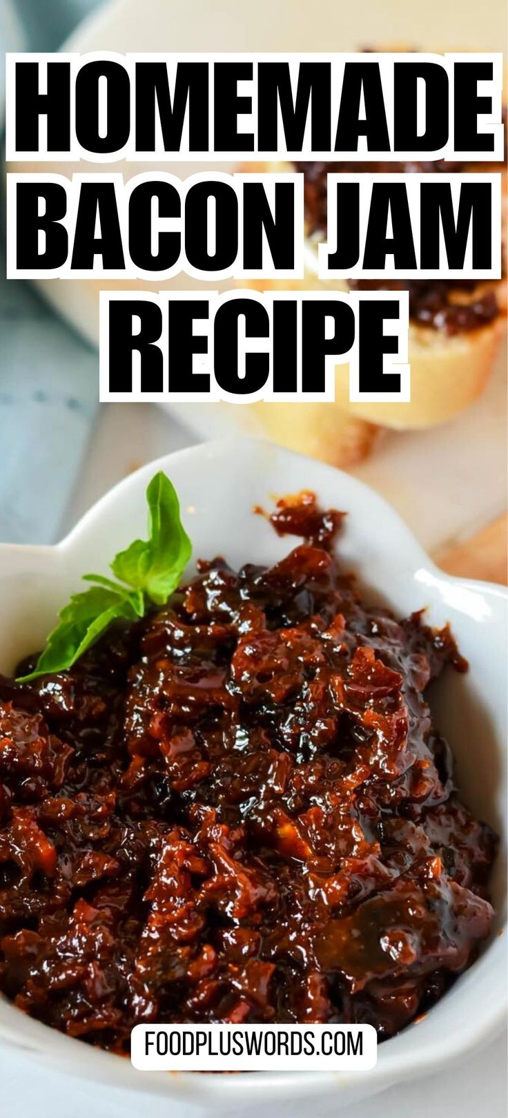 homemade bacon jam recipe in a white bowl