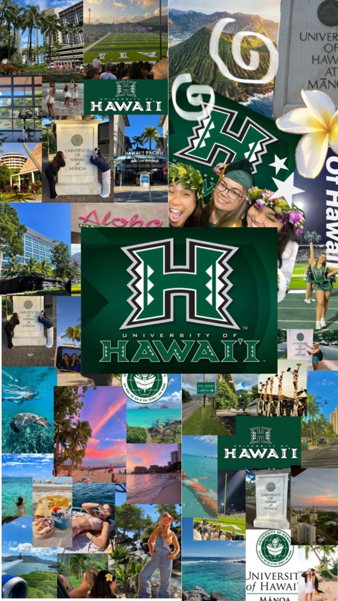 hawaii collage with the words hawaii on it