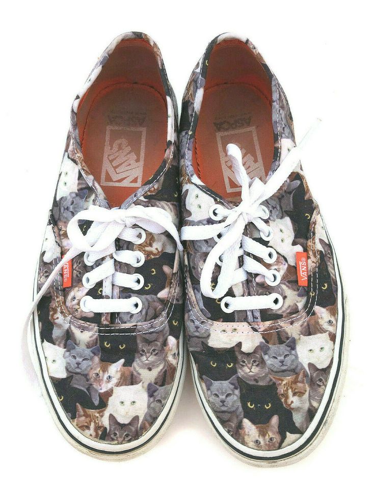 Vans Rare ASPCA Cat print lace up unisex sneakers Wms sz 9.5. Mens sz 8 Worn twice. No condition issues other than a few smudges to rubber that can be easily removed. Sold as is. Please see measurements for size-all sales are final. Length of sole 10.5" width of sole 3.5" PLEASE READ BEFORE YOU BUY About the Vintage / Preowned clothes I sell: As a long time seller, I source specifically to resell at reasonable prices and only select and list great items I feel are in very wearable / and or usabl Vans Custom Low-top Sneakers With Laces, Custom Vans Lace-up Sneakers With Rubber Sole, Vans Custom Lace-up Sneakers With Rubber Sole, Custom Vans Sneakers With White Sole Lace-up, Vans Custom Lace-up Sneakers With White Sole, Casual Vans Custom Sneakers With Laces, Custom Vans Casual Sneakers With Laces, Casual Vans Custom Sneakers With Vulcanized Sole, Casual Custom Vans Sneakers With Vulcanized Sole