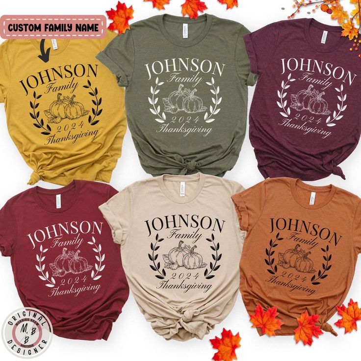 Custom Family Matching Thanksgiving Group Shirts Thanksgiving Dinner Party Shirts for Family Reunion Family Matching Autumn Shirts - Etsy Autumn Shirts, Thanksgiving Dinner Party, Johnson Family, Group Shirts, Johnson And Johnson, Thanksgiving Dinner, Family Matching, Fall Shirts, Family Reunion