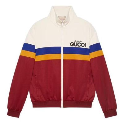 Gucci 'Original Gucci' Print Jersey Jacket 'Multicolor' 673297-XJDUZ-9173 Gucci Casual Winter Track Jacket, Gucci Casual Track Jacket For Winter, Casual Gucci Winter Track Jacket, Casual Long Sleeve Gucci Track Jacket, Gucci Long Sleeve Track Jacket For Winter, Gucci Long Sleeve Track Jacket For Fall, Gucci Sporty Streetwear Outerwear, Gucci Sporty Outerwear For Streetwear, Sporty Gucci Outerwear For Streetwear