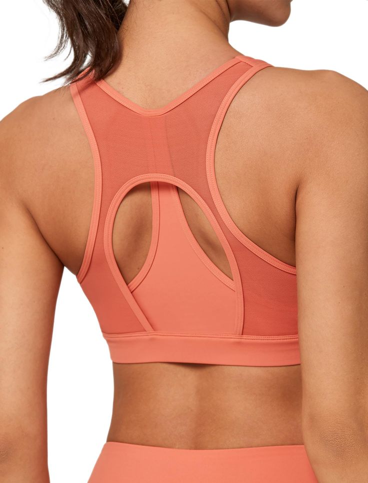 PRICES MAY VARY. MESH SPLICING SPORTS BRA - The mesh patch is used to increase heat ventilation, especially in heated workout or training environment. The fabric of women sports bra is breathable, sweat-absorbent, soft, comfortable, stretchy and light weight. Your shirt moves with you and doesn’t tug against the bra like some of those microfiber ones. RACERBACK - The sports bra is designed for shock absorption and motion reduction with a full-coverage fit and a wide underband construction. What' Cheap Nylon Sports Bra For Yoga, Cheap Sports Bra With Medium Bust Support, Cheap Racerback Activewear With Built-in Bra, Cheap Fitted Sports Bra With Soft Touch, Affordable Tank Sports Bra With Built-in Bra, Cheap Racerback Top For Yoga, Cheap High Stretch Tank Top For Gym, Affordable Racerback Camisole For Workout, Cheap Sporty Seamless Tank Top