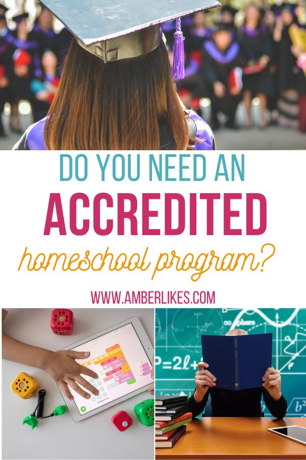 the words do you need an accreditated homeschool program? with images of students in caps and gowns