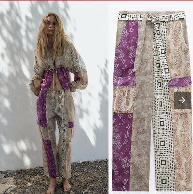 Find ideas๏ฟฝand inspiration for ZARA NEW WOMAN LIGHT COTTON SUMMER PATCHWORK TROUSERS PANTS SIZE M and L3291/177, Clothing Spring High Waist Patchwork Pants, Spring Patchwork Ankle-length Pants, Spring Patchwork Straight Pants, Spring Patchwork Trousers, Chic Patchwork Bottoms For Summer, Chic Summer Patchwork Bottoms, Chic Wide Leg Patchwork Bottoms, Spring Patchwork Pants, Summer Wide Leg Pants With Patchwork