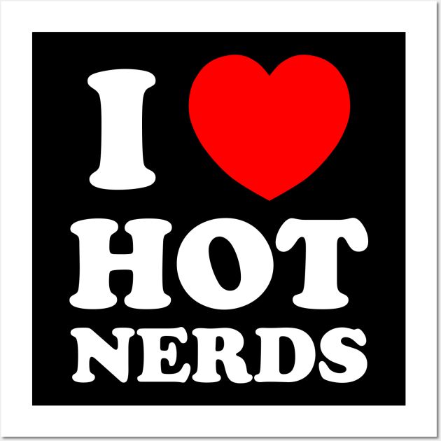 i love heart hot nerds sticker on a white and black background with red heart