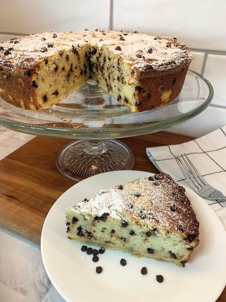 a piece of cake sitting on top of a white plate