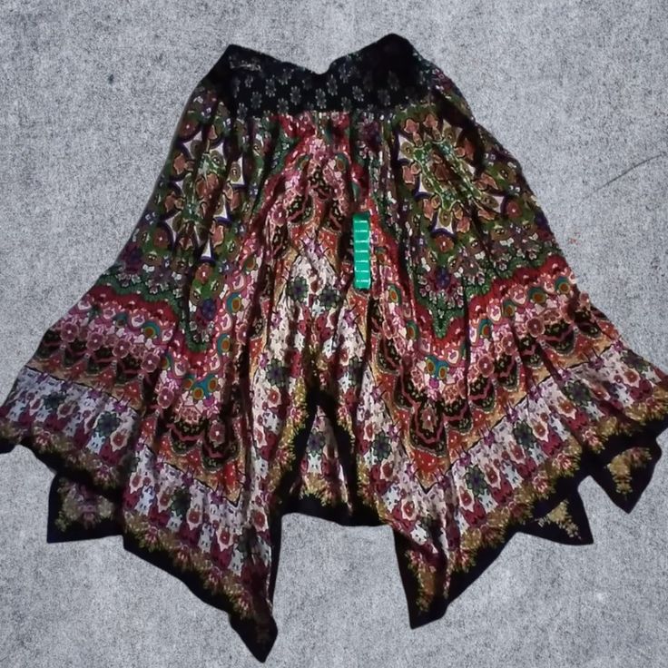 Boho Style Scarf Skirt. Beautiful Colors. Made Of 100% Rayon. Msrp Is $49 Wsk115