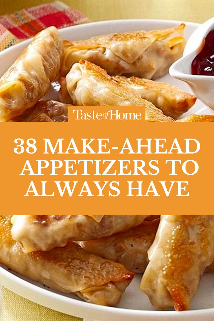 Be prepared for parties and potlucks with make-ahead appetizer recipes that can be prepped the night before. #appetizers #potluck #easyrecipes #foodies Board Game Appetizers, Finger Foods For Ladies Night, Up Scale Appetizers, Simple Thanksgiving Appetizers Ideas, Food For 40th Birthday Party, Easy Appetizers To Take To A Party, Cocktail Party Recipes Appetizers, Ina Garten Appetizer Recipes, Best Finger Foods For Parties Make Ahead