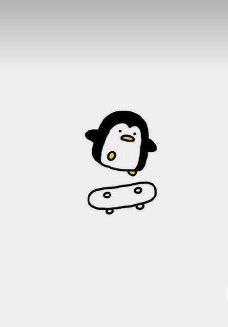 an image of a penguin with a skateboard