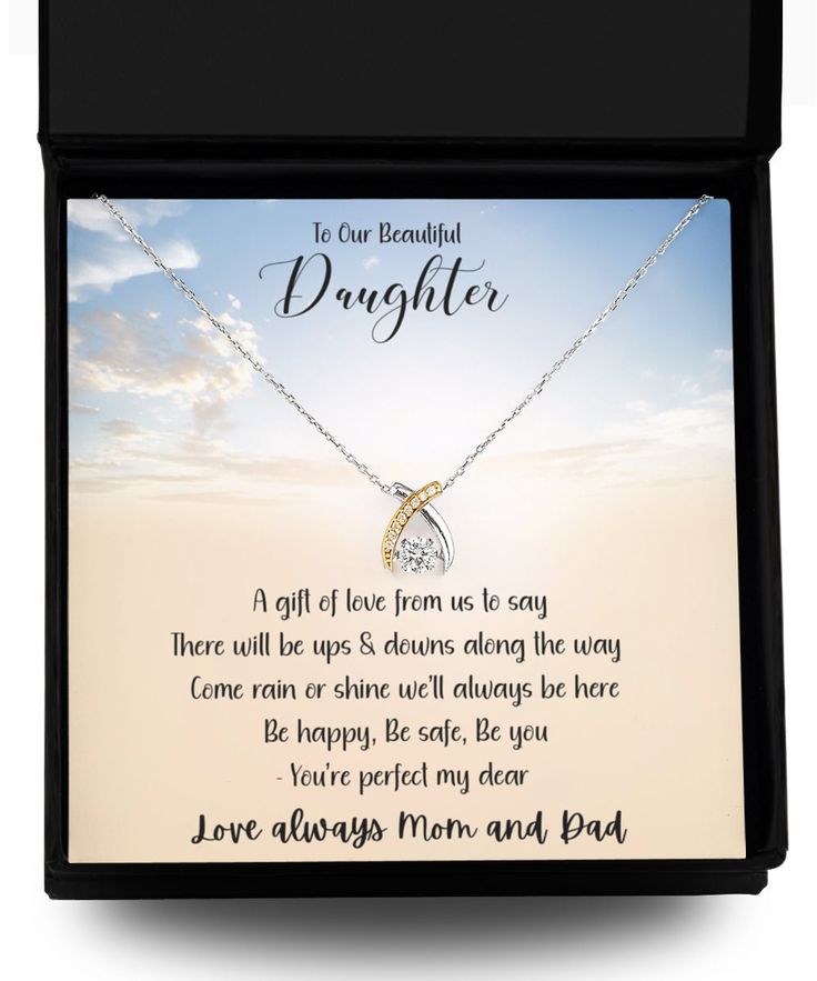 "Gift for daughter leaving home - From Mom and dad - Wishbone Dancing Necklace: Weight: 0.11 oz Stunning .925 Sterling Silver necklace.  AAAA grade cubic zirconia jewels set throughout the necklace. Featuring a \"dancing stone\" centerpiece that is a large AAAA grade cubic zirconia stone. Half the wishbone is .925 sterling silver and the other half is 14K gold plated. The pendant is 0.45 inch (11.5mm) in length and 0.35 inch (8.8mm) in width.  The wishbone necklace chain length is shorter, a tot Inspirational Jewelry For Mother's Day With Gift Box, Mother's Day Inspirational Jewelry With Gift Box, Inspirational Jewelry For Father's Day Gift, Inspirational Personalized Jewelry For Father's Day, Inspirational Jewelry For Father's Day, Inspirational Jewelry For Father's Day Personalized Gift, Necklace For Daughter, Wishbone Necklace, Dance Necklace